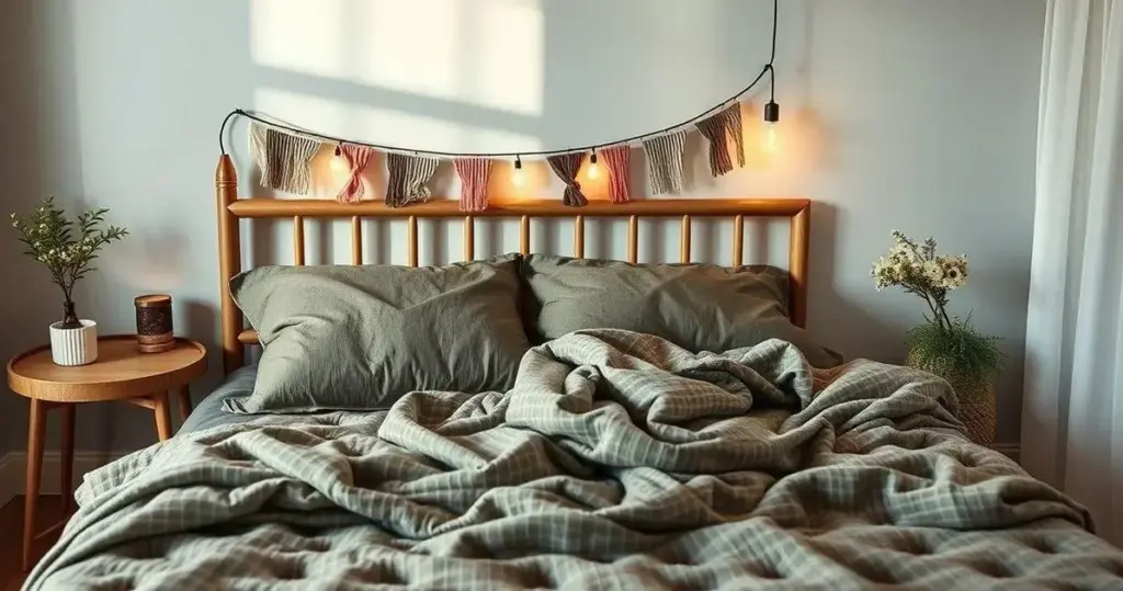 cabeceira de cama criativa