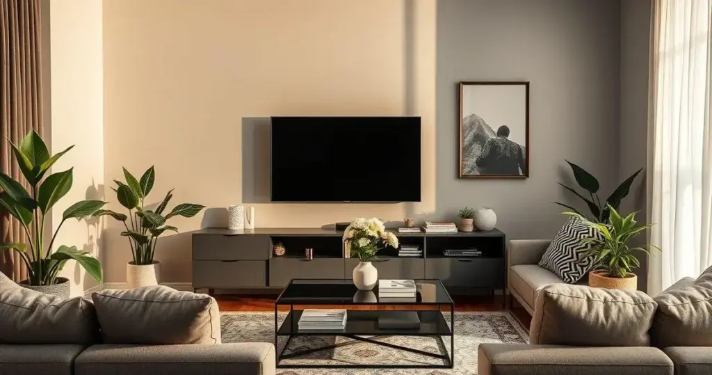 decoração de sala de TV